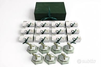 Lotto completo bomboniere tema green/salvia