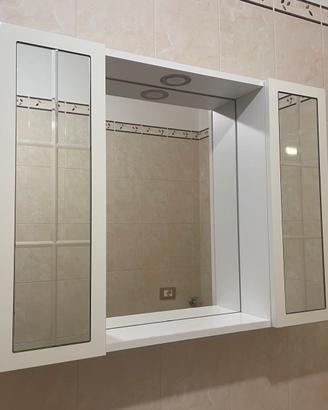 Pensile specchio contenitore bagno