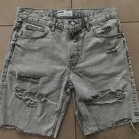 Shorts denim grigi strappati Bershka taglia 40 (S)