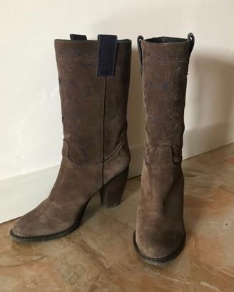 Stivali nuovi donna marroni beige in pelle n 39