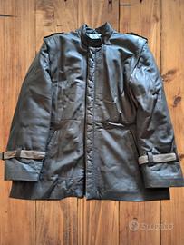 Giacca in vera pelle e camoscio vintage grigio ant