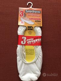 Confezione da 3 paia salvapiede bianchi n 44