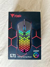 Mouse gaming iTek G71 RGB – ergonomico, cablato, o