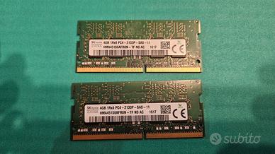 Memoria ram DDR4 2x4Gb 2133MHz sodimm