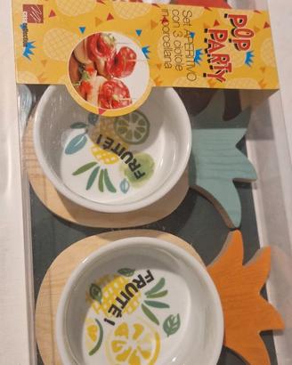 SET 3 CIOTOLE IN CERAMICA PER APERITIVO