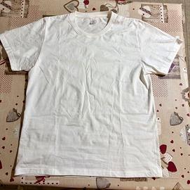 Nuova T-shirt bianca basic donna in cotone