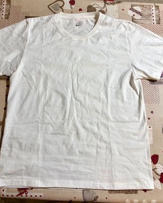 Nuova T-shirt bianca basic donna in cotone