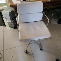 Set 5 Poltrone ufficio ecopelle bianca