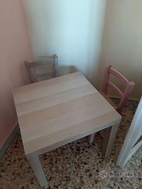 tavolino co 2 sedie in legno bambini 