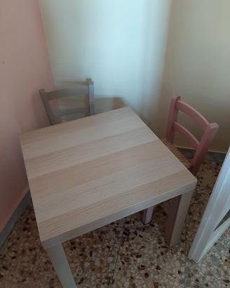 tavolino co 2 sedie in legno bambini 