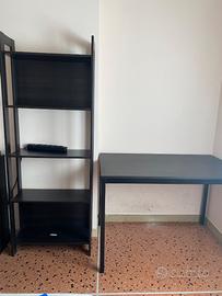 Scrivania e libreria, colore nero, IKEA