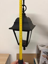 Lampadario esterno alluminio e vetro