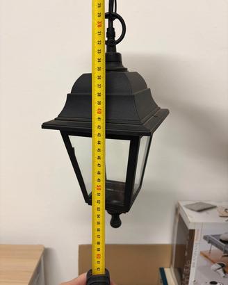 Lampadario esterno alluminio e vetro