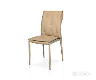 Sedia Tortora Rivestita Metallo Sedile Ecopelle