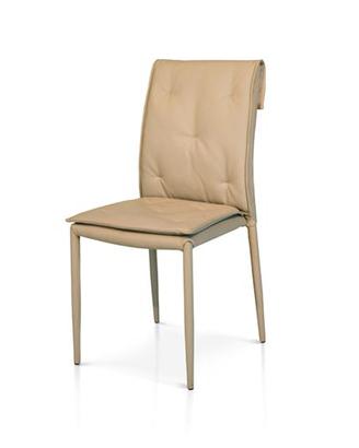 Sedia Tortora Rivestita Metallo Sedile Ecopelle