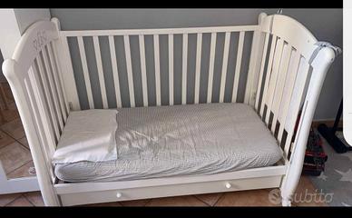 lettino bimbo , con rete, materasso  e cassetti