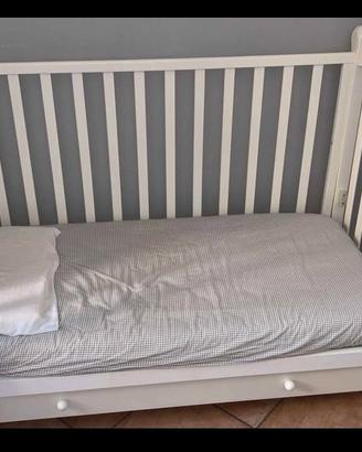lettino bimbo , con rete, materasso  e cassetti