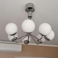 NR. 2 LAMPADARI ACCIAIO E VETRO DA SALA