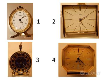 Lotto 4 Orologi da Tavolo Vintage Swiza in Ottone