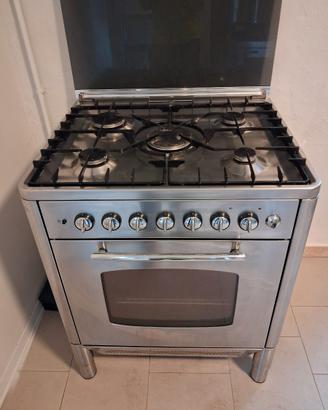 cucina a gas in acciaio inox 5 fuochi