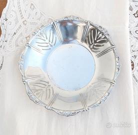 Vassoio centrotavola portapane acciaio intarsiato