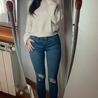 Jeans skinny blu a vita bassa Pull&Bear, taglia L