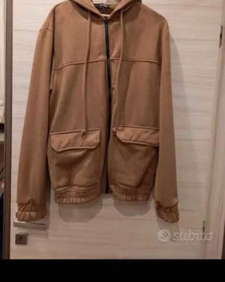 Felpa zip con cappuccio 