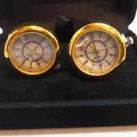Gemelli Orologio Quarzo Stile Vintage Colore Oro