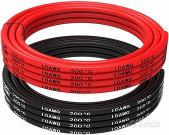 Cavo Silicone 10AWG 5 m Rosso/Nero Alta Conduttivi