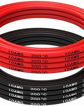 Cavo Silicone 10AWG 5 m Rosso/Nero Alta Conduttivi