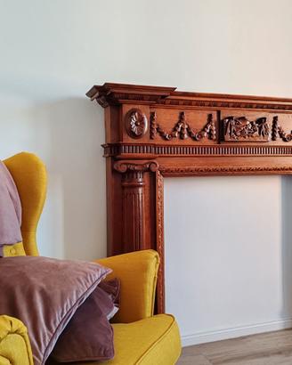 Cornice Camino in Legno Massello