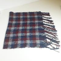 Scialle a quadri blu bordeaux grigio in misto lana