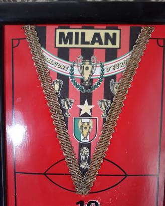Quadro con orologio squadra calcio Milan