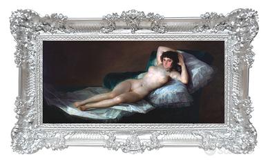 STAMPA  DIPINTO MAJA DESNUDA DI GOYA CORNICE 96X56