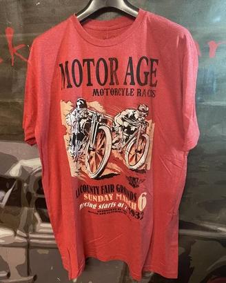 T-shirt Motor Age Motorcycle Races rossa XL