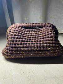 borsa uncinetto marrone&oro