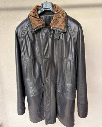 Giubbotto in Vera Pelle Artigianale Uomo Taglia 56