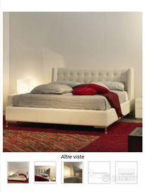 LETTO NUOVO CONTENITORE VERA PELLE la Falegnami