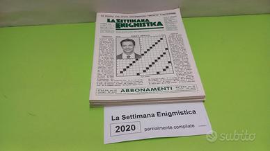 LA SETTIMANA ENIGMISTICA, anno 2020, parzialmente