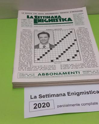 LA SETTIMANA ENIGMISTICA, anno 2020, parzialmente