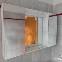 Specchiera lavabo con luci e ante