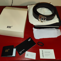 Cintura Montblanc NUOVA in pelle Sfumato marrone s