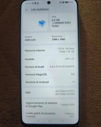 Honor X8a  4G+ 6+2Ram Turbo/128GB