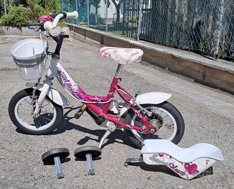 Bici bimba 12 pollici Sweet Heart con rotelle