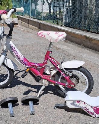Bici bimba 12 pollici Sweet Heart con rotelle