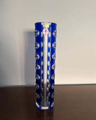Vaso di Cristallo in Boemia blu certificato