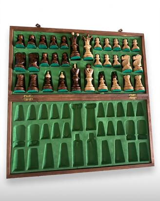 Scacchiera vintage legno come staunton dal negro