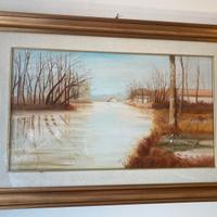 QUADRO PAESAGGISTICO OLIO SU TELA FIRMATO