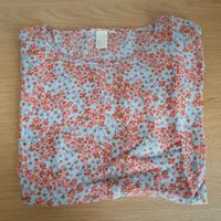 maglietta donna azzurra fiorellini corallo h&m