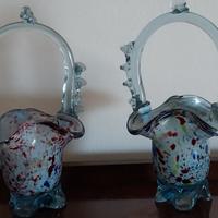 Coppia di Vasi Anni 70's Cristallo Vintage 